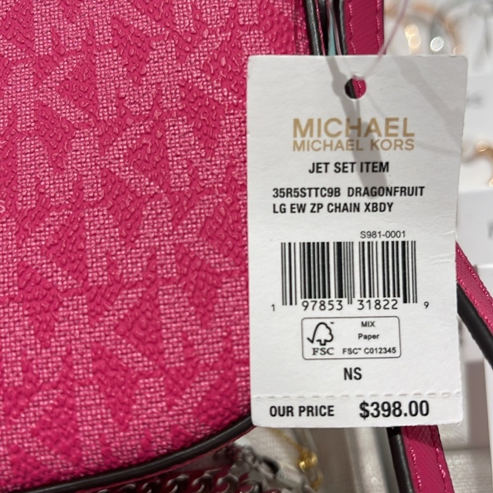 Michael Kors Jet Set Large Signature Logo Chain Crossbody Bag
Dragonfruit NWT - Picture 16 of 16